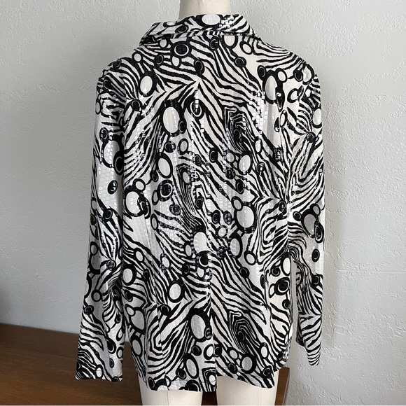 Black & White Misook Zipper Jacket 2X - Picture 2 of 4